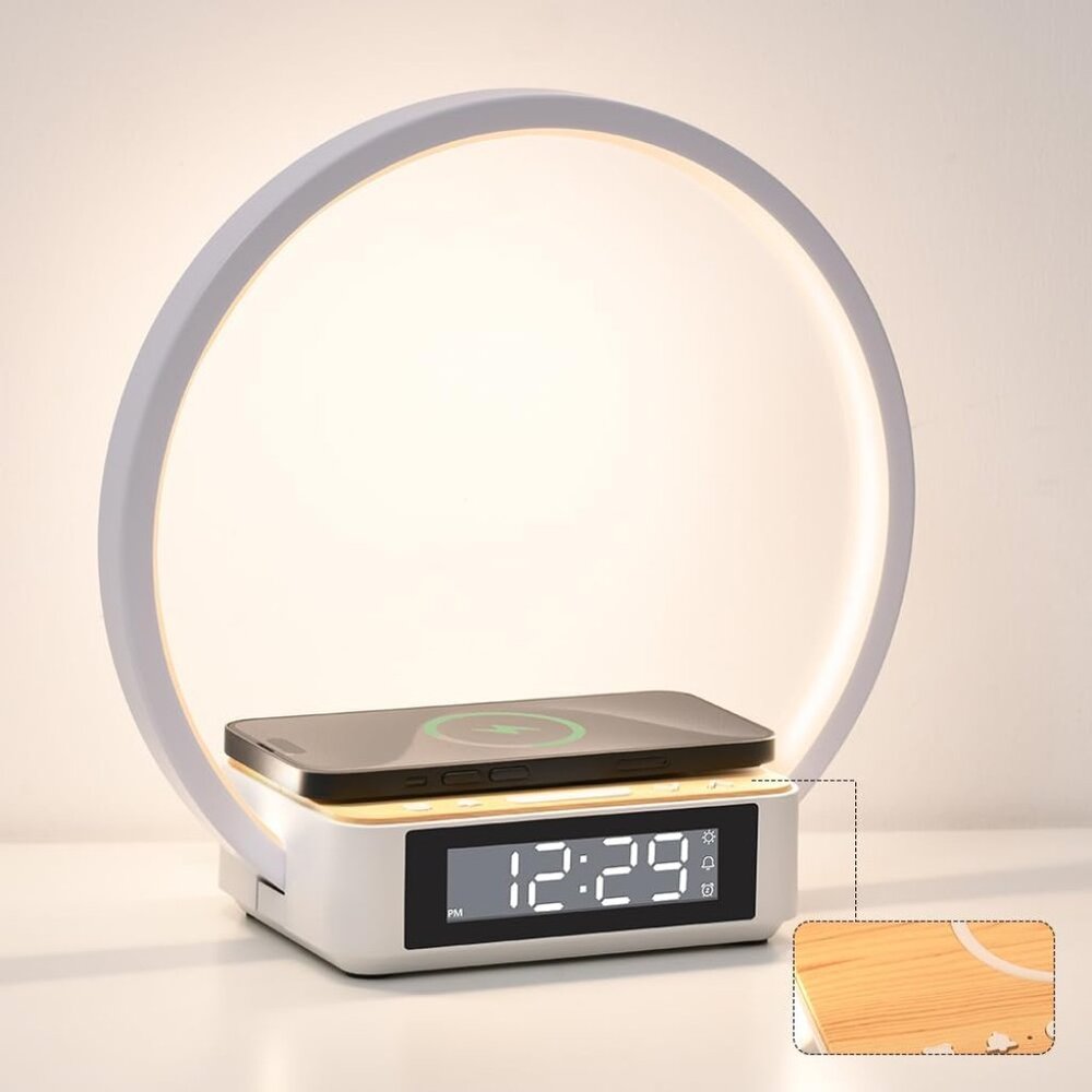Bedside Lamp With Alarm Clock,Touch Lamp With Wir… - image 1